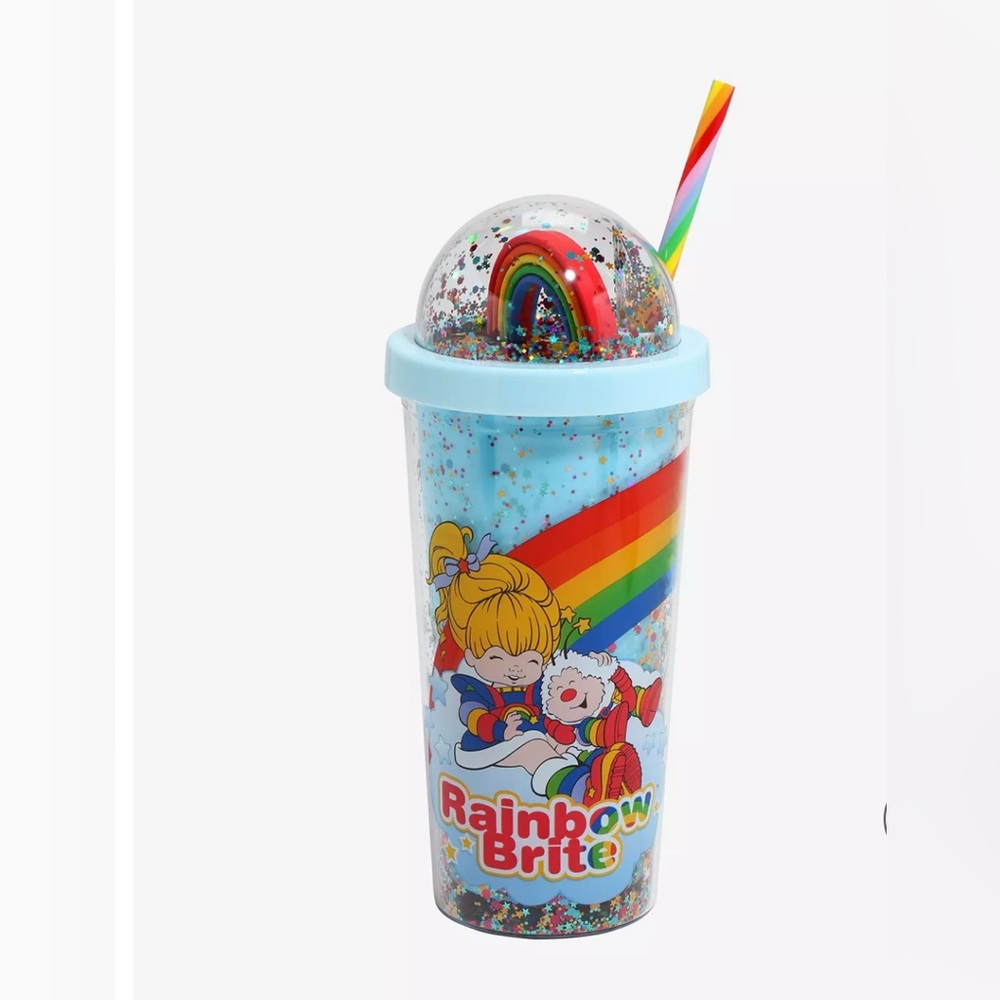 Rainbow Brite Glitter Dome Travel Cup Tumbler